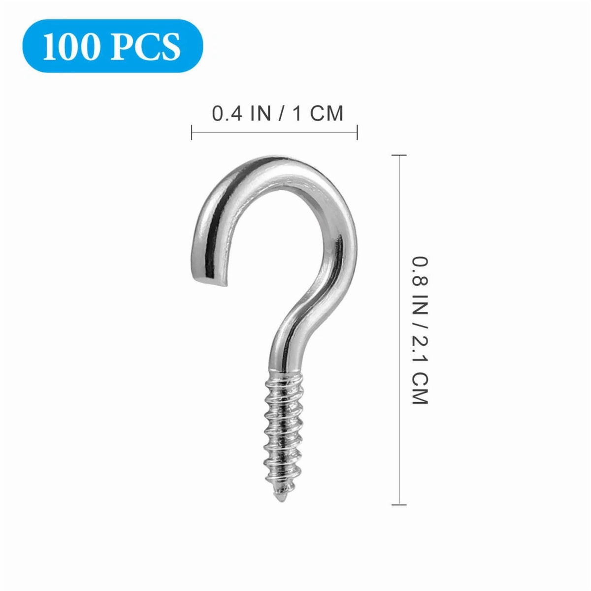 100 Pcs Screw Hook Hanging Ceiling Hooks Screw Hooks Cup Hooks Screw